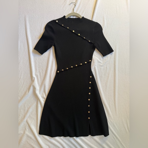 Maje rellier gold button dress - Picture 3 of 4